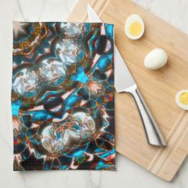 Mandala dat lijkt op een krater in heldere kleuren theedoek