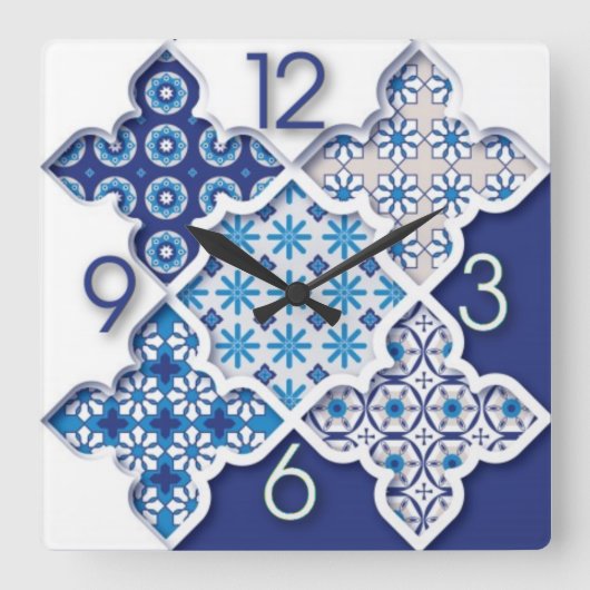Mandala Deco-stijl Vierkante Klok (Voorkant)