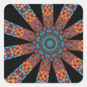 Mandala decoratie vierkante sticker (Voorkant)