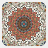 Mandala decoratie vierkante sticker (Voorkant)