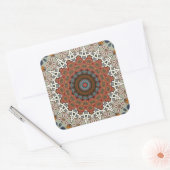 Mandala decoratie vierkante sticker (Envelop)