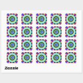 Mandala:Decoratief Vierkante Sticker (Vel)