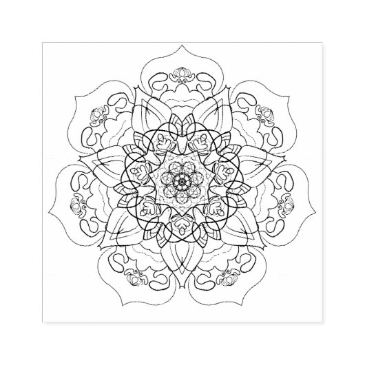 Mandala decoratief zen patroon rubberstempel (Afrduk)