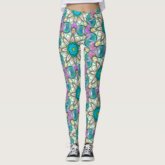 Mandala Design, Bloemkracht! Leggings (Voorkant)