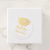 Mandala design, gepersonaliseerde naam met woekerb bedankjes labels (Met doos)