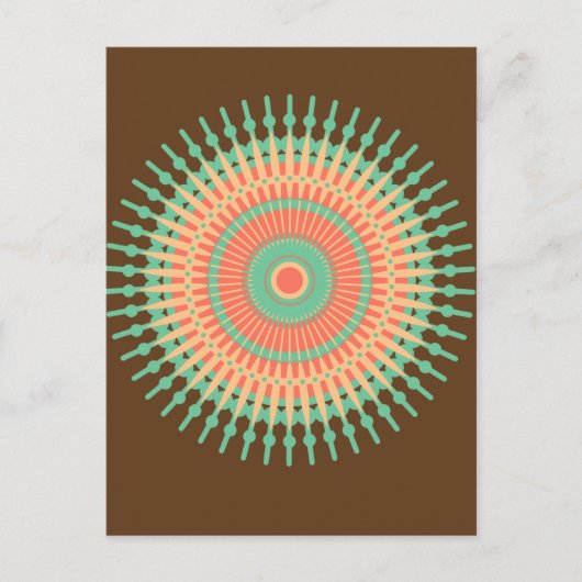 Mandala design groen, oranje Indiaans Briefkaart (Voorkant)