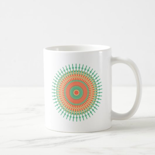 Mandala design groen, oranje Indiaans Koffiemok (Rechts)