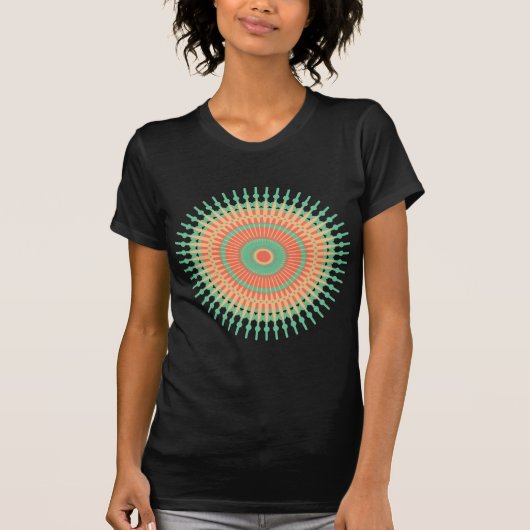 Mandala design groen, oranje Indiaans T-shirt (Voorkant)