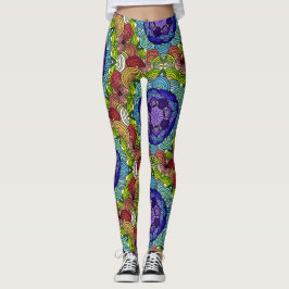 Mandala Design in levendige juwelentonen Leggings