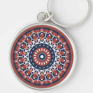 Mandala Design in rode en blauwe kleuren sleutelha Sleutelhanger