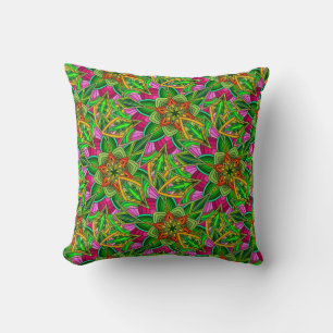 Mandala Design in Spingtime Tuinkleuren Kussen