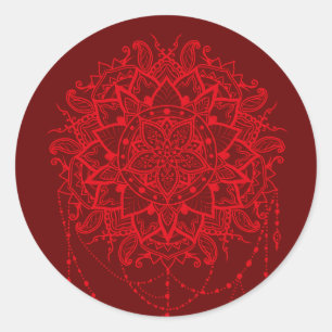 Mandala design — Indische bruine Ronde Sticker