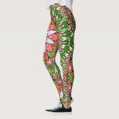 Mandala Design Kerstmis Pointsettia, feestdag Leggings (Links)