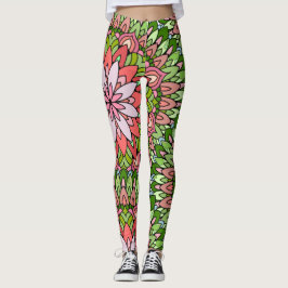 Mandala Design Kerstmis Pointsettia, feestdag Leggings