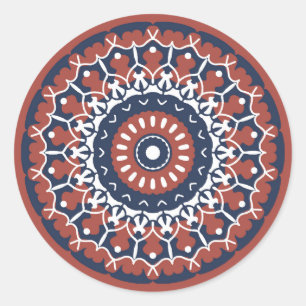 Mandala Design klassieke ronde sticker