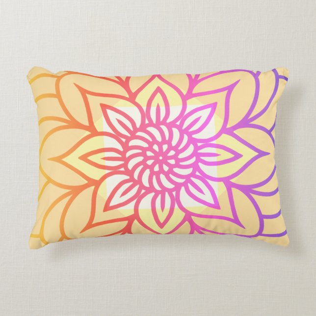 Mandala Design Lichte kleur Accent Kussen (Voorkant)