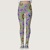 Mandala Design, Neon Flower Power! Leggings (Voorkant)