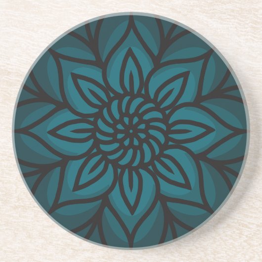 Mandala Design Sandstone Coaster Zandsteen Onderzetter (Voorkant)