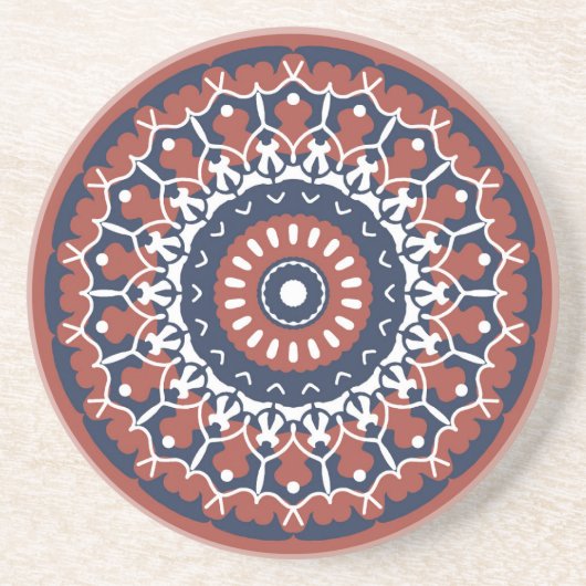 Mandala Design Sandstone Onderzetter (Voorkant)