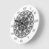 Mandala Design Wall Clock Ronde Klok (Hoek)