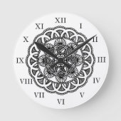 Mandala Design Wall Clock Ronde Klok (Voorkant)