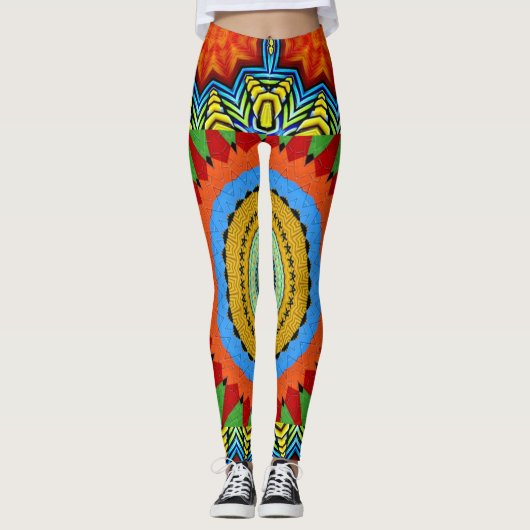 MANDALA DESIGNER COLLAGE (grootschalig) Leggings (Voorkant)