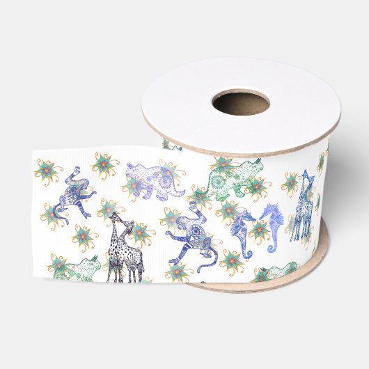 Mandala Dieren Grosgrain Lint (Spoel)