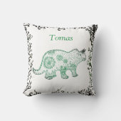 Mandala Dinosaur Art, Jouw naam Throw Cushion Kussen (Voorkant)