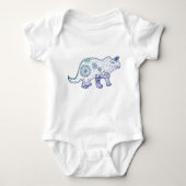 Mandala Dinosaur Drawing Baby Bodysuit (Voorkant)