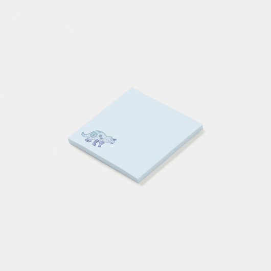 Mandala Dinosaur Kunst Post-it® Notities Notes (Schuin)