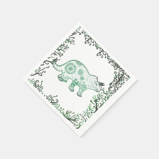 Mandala Dinosaur Papier servetten (Hoek)