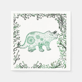 Mandala Dinosaur Papieren Servetten