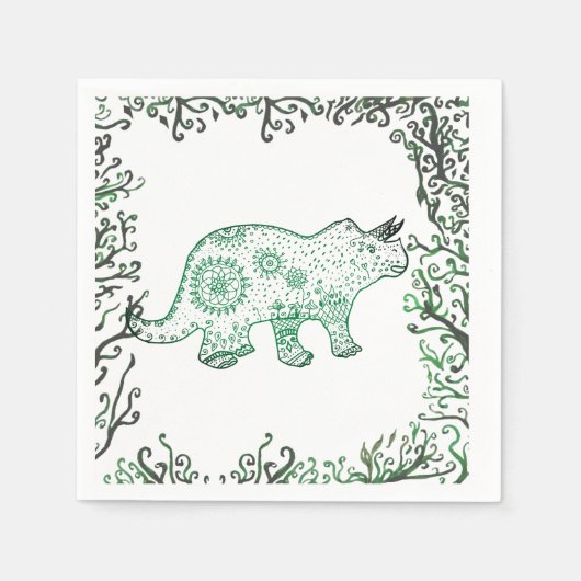 Mandala Dinosaur Papieren Servetten (Voorkant)