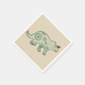 Mandala Dinosaur, Triceratops Paper Napkin Servet (Hoek)