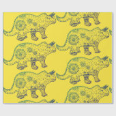 Mandala Dinosaur Wrapping Paper Cadeaupapier (Vlak)
