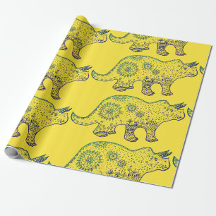 Mandala Dinosaur Wrapping Paper Cadeaupapier