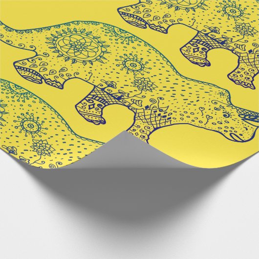 Mandala Dinosaur Wrapping Paper Cadeaupapier (Hoek)