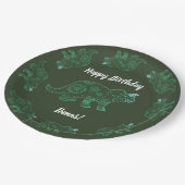 Mandala Dinosaurus, jongen Verjaardagsfeestje Papi Papieren Bordje (Gekanteld)