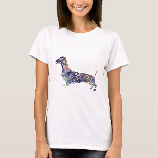 Mandala Dog Basic T-shirt, Wit T-shirt (Voorkant)