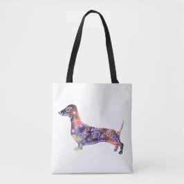 Mandala Dog, Dachshund All-Over-Print Canvas tas