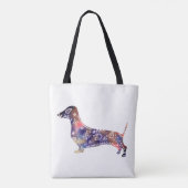 Mandala Dog, Dachshund All-Over-Print Canvas tas (Achterkant)