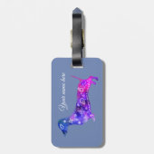 Mandala Dog, Dachshund Bagagelabel lederen riem (Achterkant verticaal)