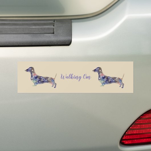 Mandala Dog, Dachshund Bumpersticker (Op auto)