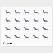 Mandala Dog, Dachshund Classic Ronde Sticker (Vel)