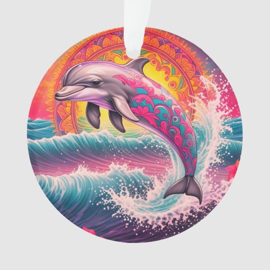Mandala Dolphin Acrylic Ornament (voorkant)