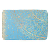 Mandala doorsturen met Gold Stars op Turquoise Badmat (Voorkant)