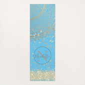 Mandala doorsturen met Gold Stars op Turquoise Yogamat (Achterkant)