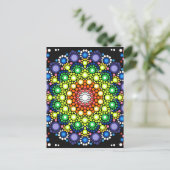 Mandala Dot Fractal Retro Hippie Trippy Stippen Briefkaart (Staand voorkant)