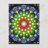 Mandala Dot Fractal Retro Hippie Trippy Stippen Briefkaart (Voorkant)