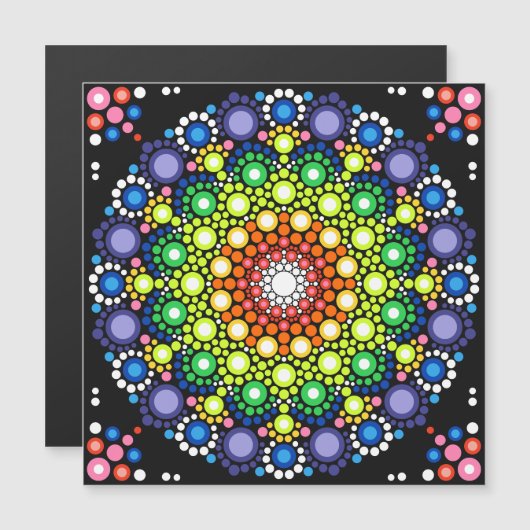 Mandala Dot Fractal Retro Hippie Trippy Stippen Ka (Voorkant / Achterkant)
